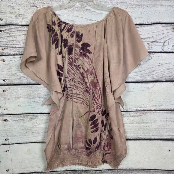 Christopher & Banks Butterfly Print Blouse L - Picture 5 of 8